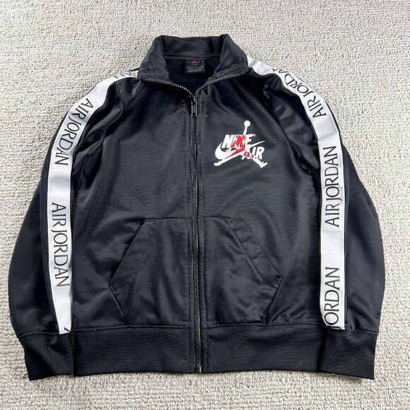 Nike Other - Nike Air Jordan Flight Jacket Black White Boy’s Size Small